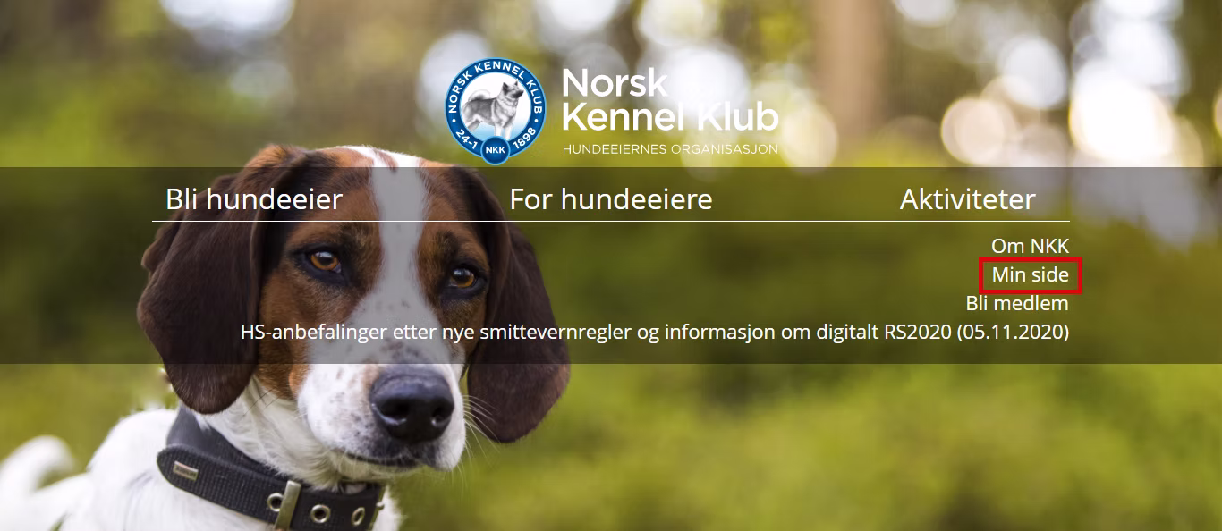 NKK Forside - trykk på Min Side
